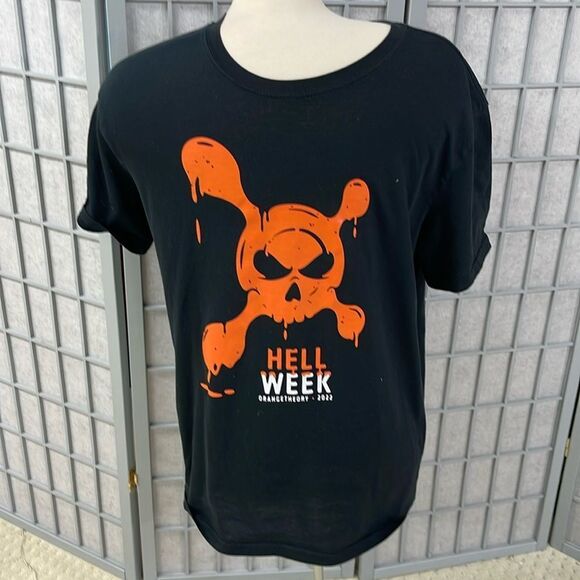 OrangeTheory Black and Orange Men’s Large Hell Week Graphic T-Shirt - Picture 1 of 5